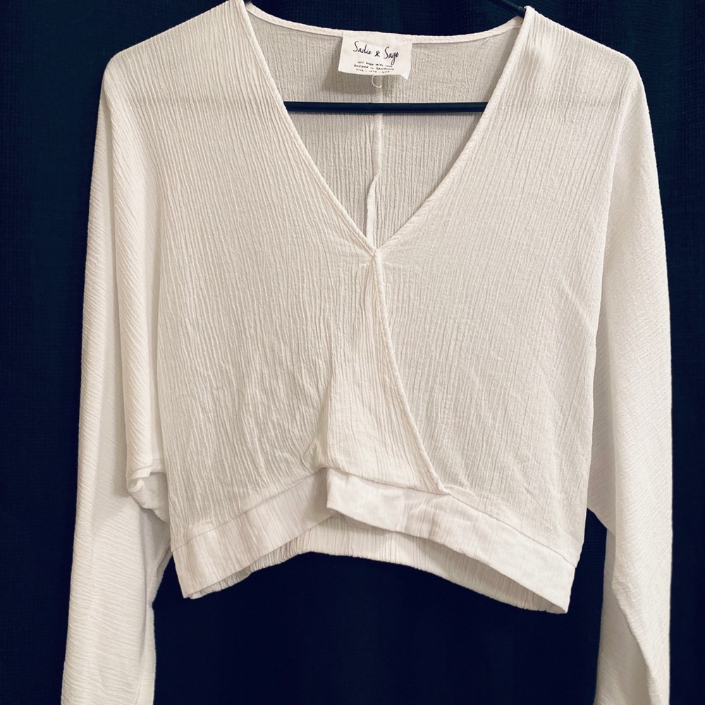 Sadie and Sage White Cropped Top